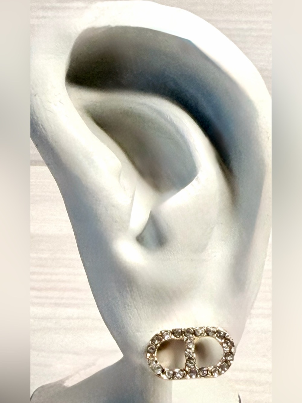 CD Gold Crystal Oval Knot Stud Earrings - Women Jewelry